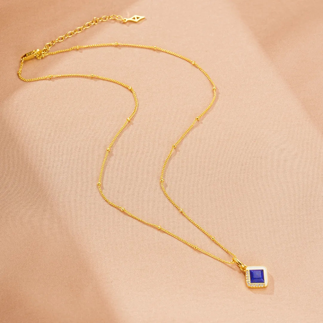 Collier Lapis Lazuli "Élégance Raffinée" Argent Doré Or