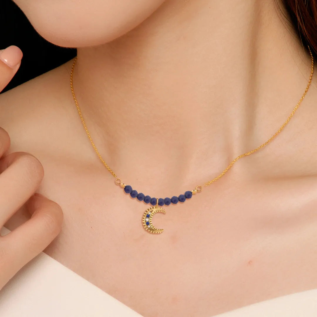 Collana Lapislazzuli "Notte Saggia" Argento Dorato Oro 18K