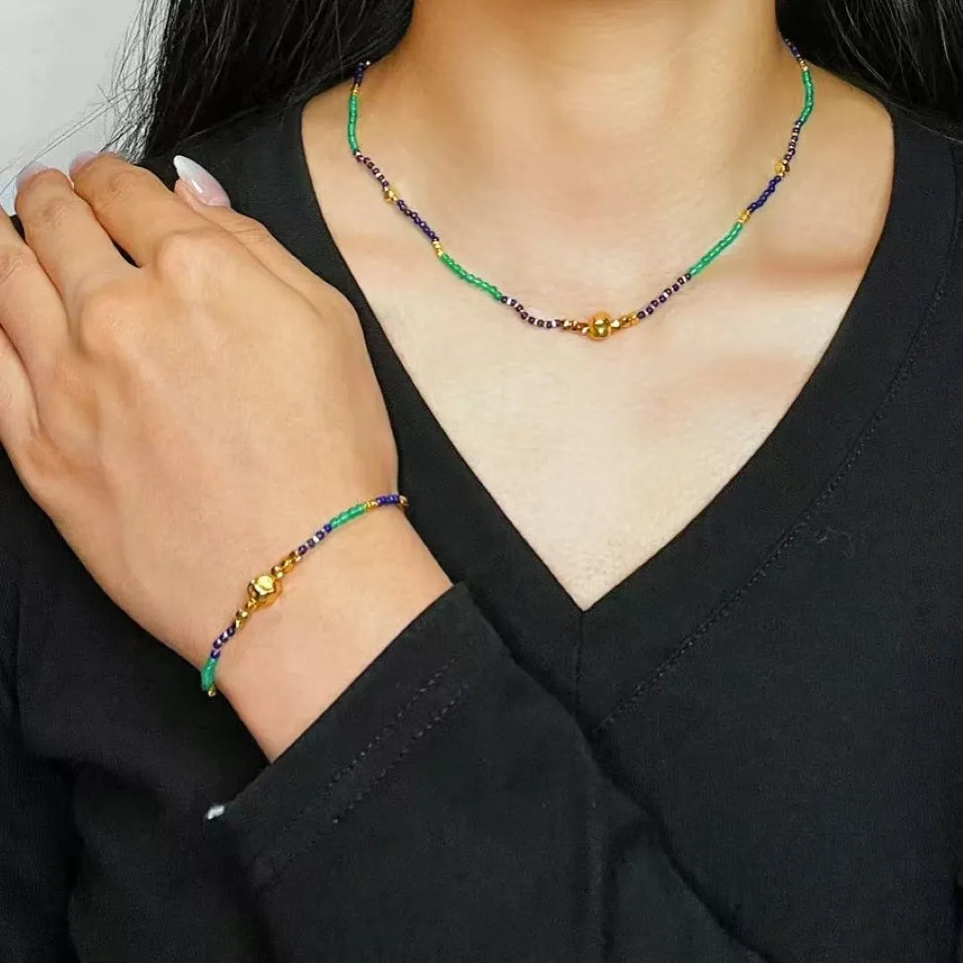 Collana Lapislazzuli e Giada "Saggezza Interiore" Argento Dorato Oro