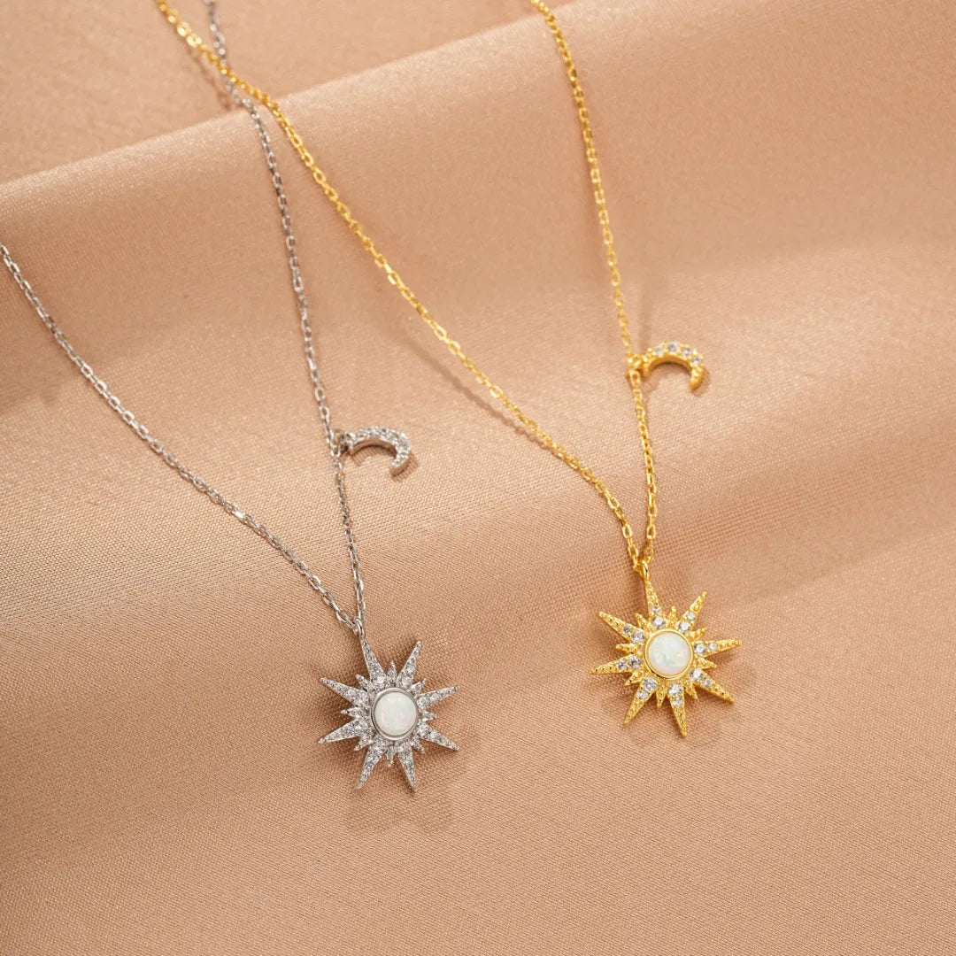 Opal Necklace "Celestial Energy" Silver