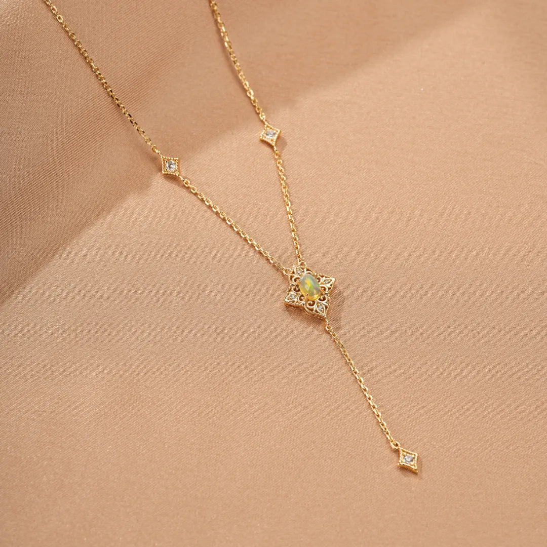 Collana Opale "Luce Antica" Argento Dorato Oro