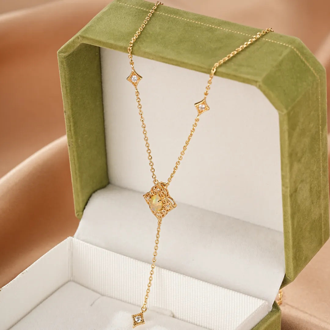 Collana Opale "Luce Antica" Argento Dorato Oro