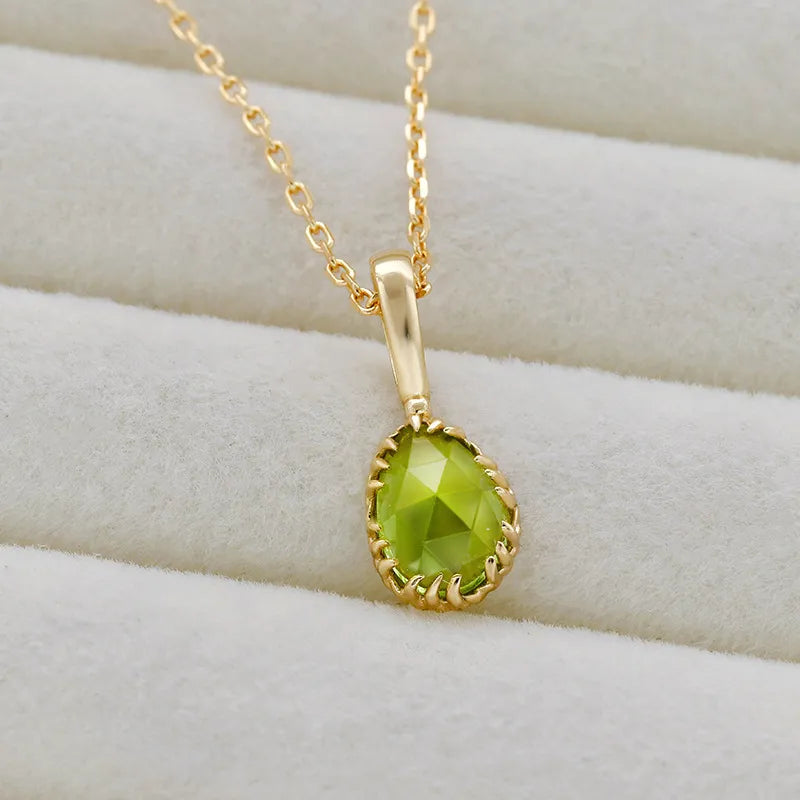 Collar Peridoto "Purificación" Plata Dorada Oro