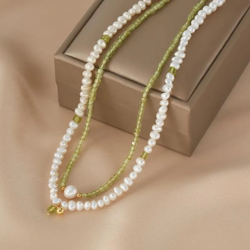 Collar Peridoto y Perla "Armonía Amorosa" Plata