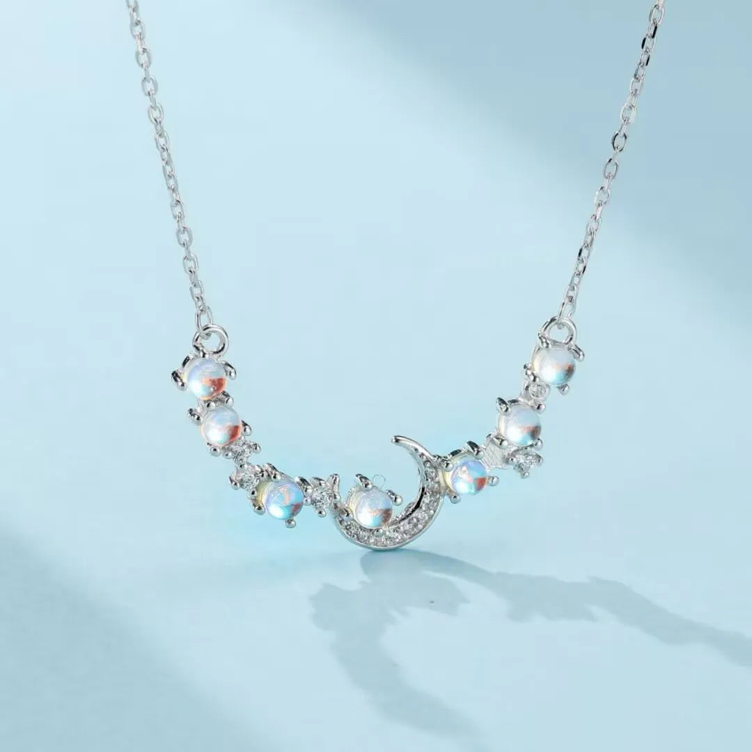 Moonstone Necklace "Nocturnal Journey" Silver