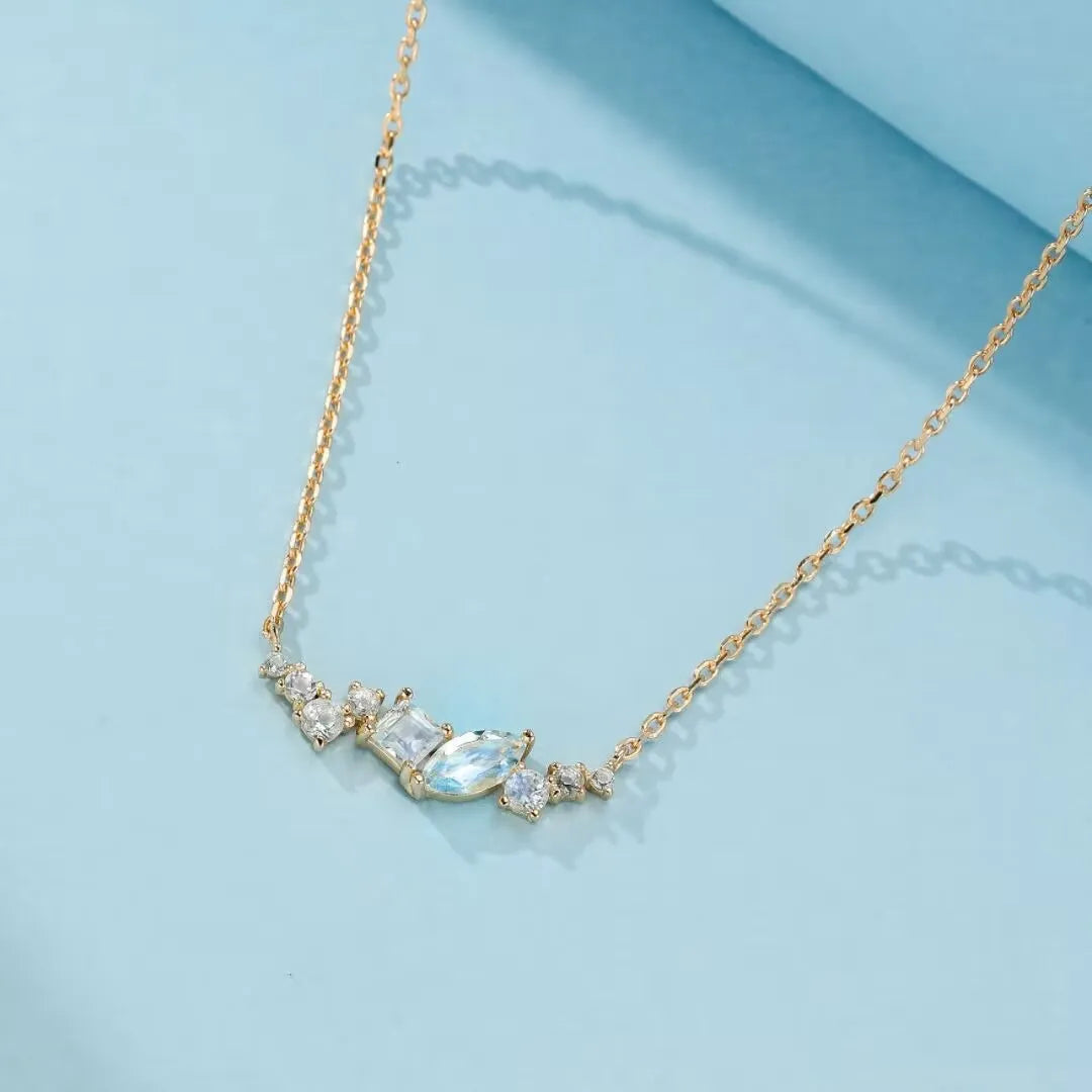 Collier Topaze "Élégance Royale" Argent Doré Or 14K