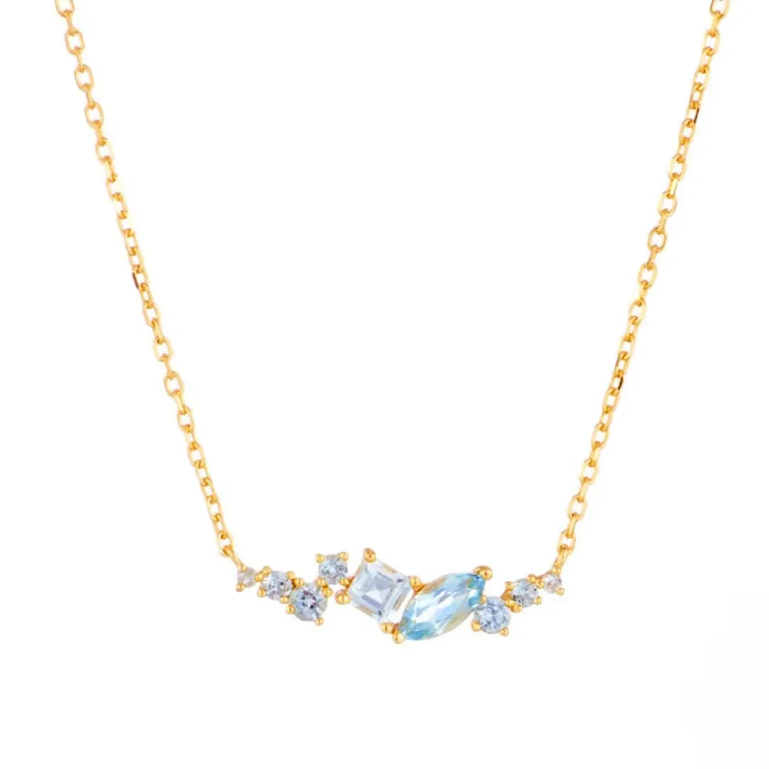 Collier Topaze "Élégance Royale" Argent Doré Or 14K