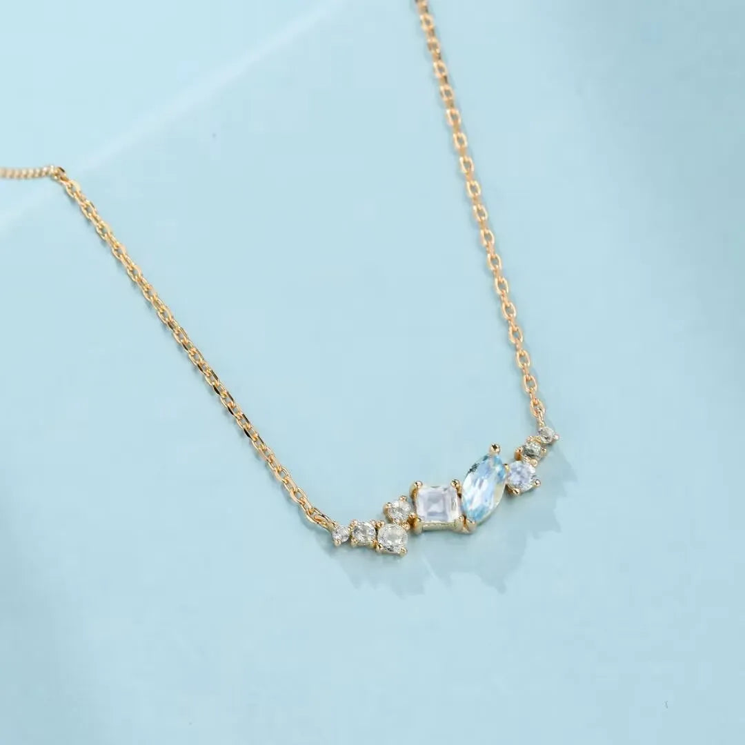 Collier Topaze "Élégance Royale" Argent Doré Or 14K