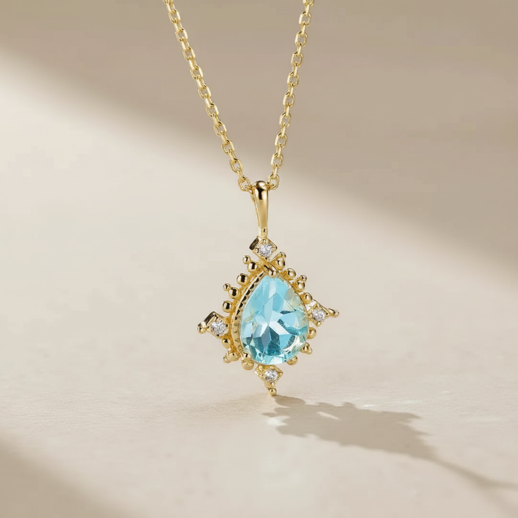 Collier Topaze "Rayons d'Élégance" Argent